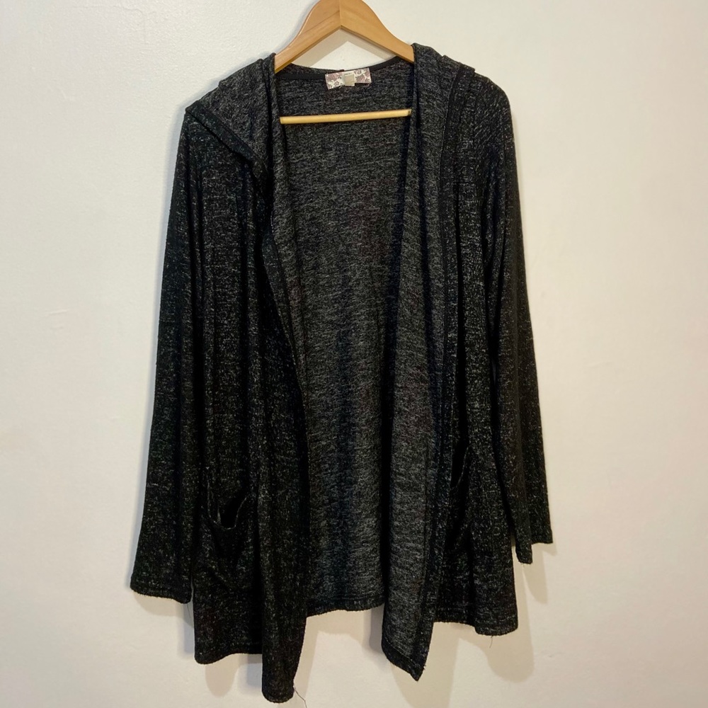 Hooded soft cardigan